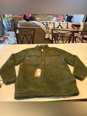 Weatherproof Olive Green Fleece Pullover